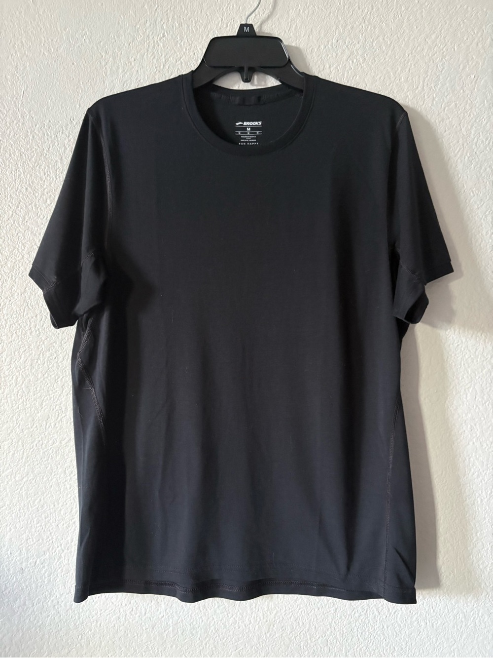 Brooks Black Short-Sleeve Athletic Crew Tee